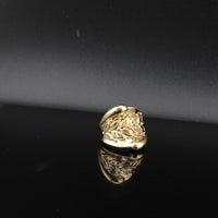 Anillo llamativo de oro de 10K auténtico