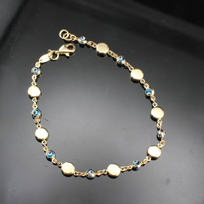 14K Heart Evil Eye Bracelet (Copy)