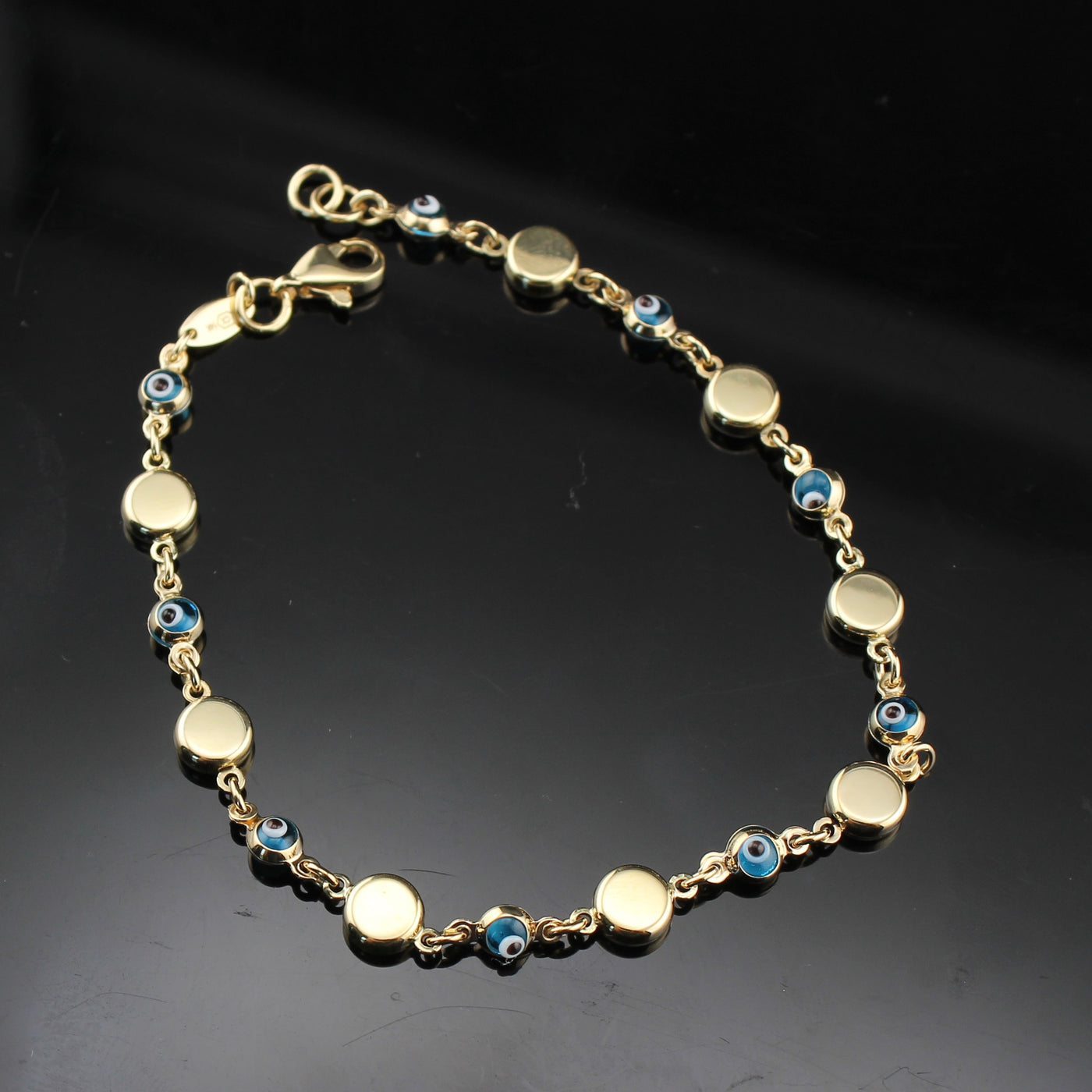 14K Heart Evil Eye Bracelet (Copy)