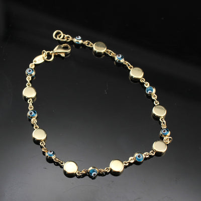 14K Heart Evil Eye Bracelet (Copy)