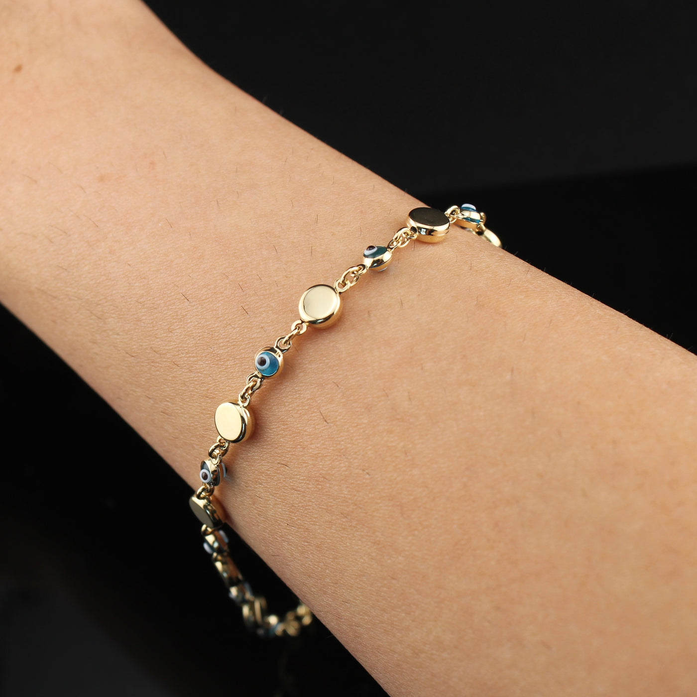 14K Heart Evil Eye Bracelet (Copy)