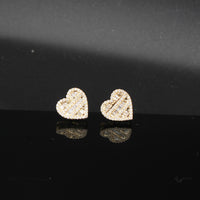 Pendientes de Corazón con Diamantes de Oro de 10K auténtico
