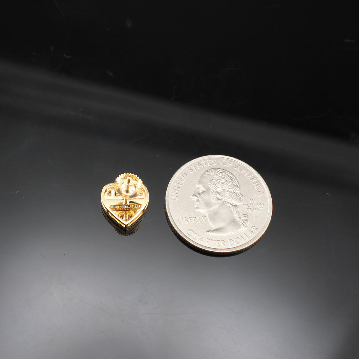 Pendientes de Corazón con Diamantes de Oro de 10K auténtico
