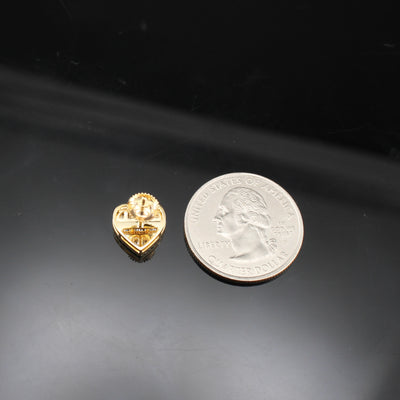 10K Diamond Heart Studs