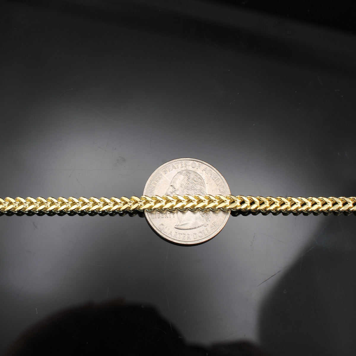 Real 10K Gold Franco Bracelet
