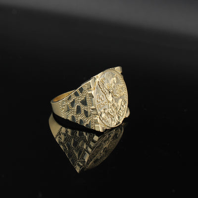 10K Gold Mexican Centenario 50 Pesos Ring