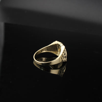 10K Gold Round Centenario 50 Pesos Ring