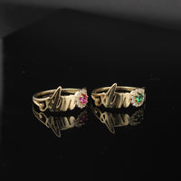 Anillo Amor de Oro Macizo de 14K con Piedras
