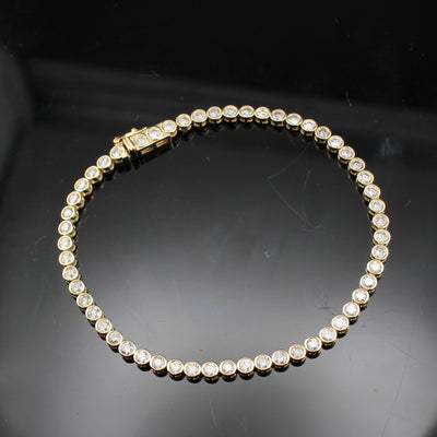 14K Gold Bezeled Tennis Bracelet