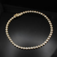 Pulsera de tenis biselada de oro macizo de 14K