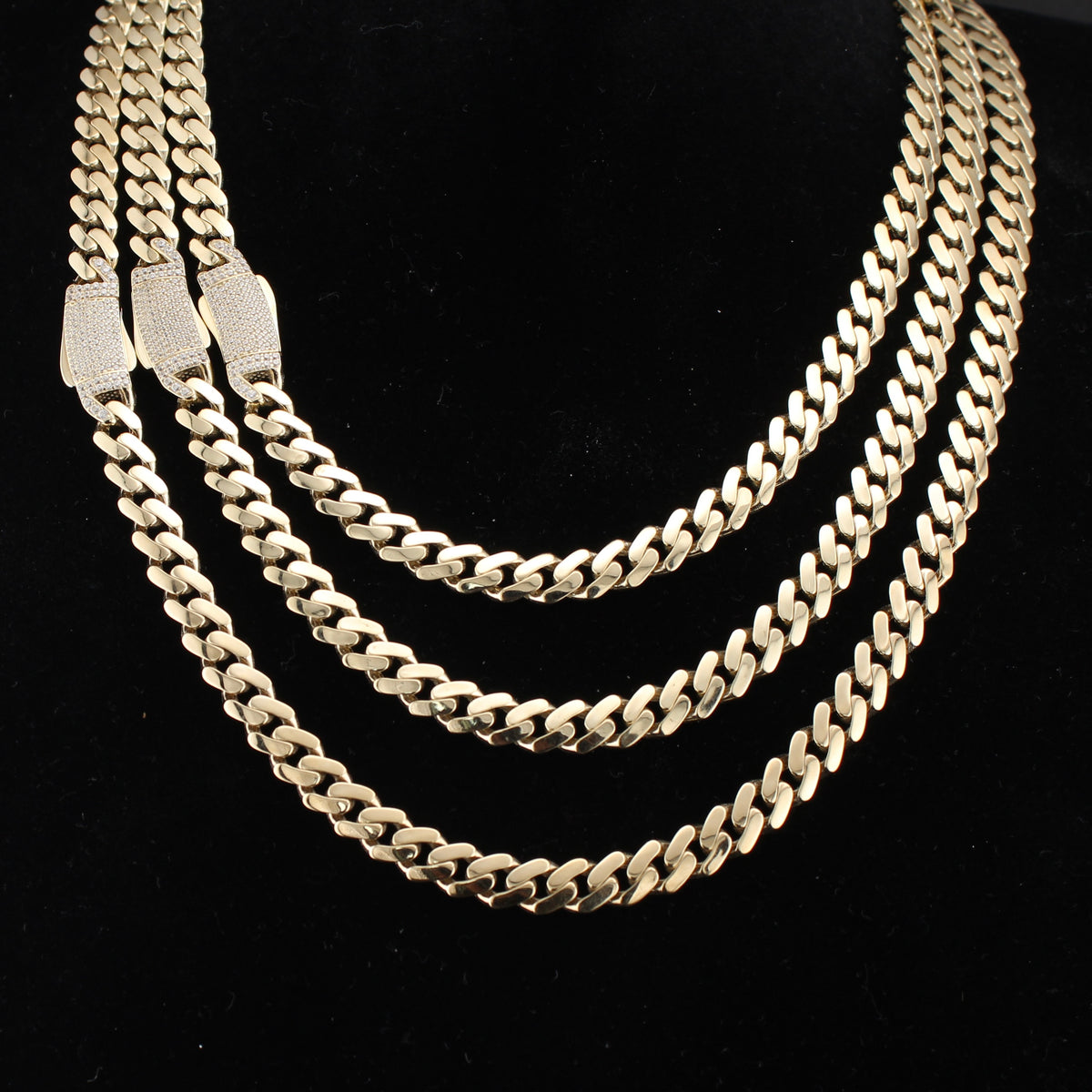 Cadena Cubana Royal de Oro de 10K auténtico de 6.5mm