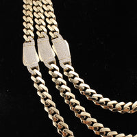 Cadena Cubana Royal de Oro de 10K auténtico de 6.5mm