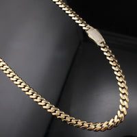 Cadena Cubana Royal de Oro de 10K auténtico de 6.5mm