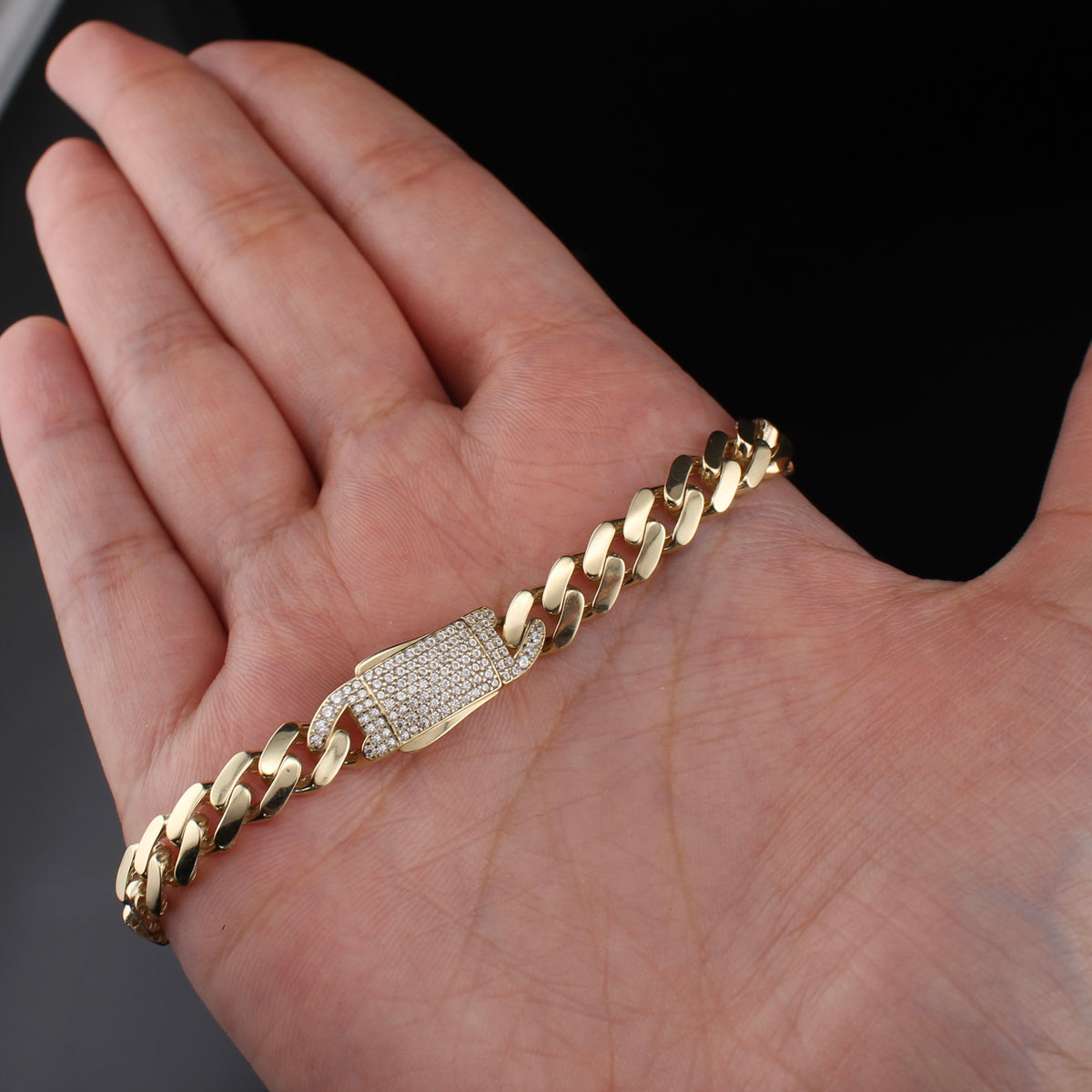 Pulseras Cubanas Reales de Oro de 10K y 6.5mm