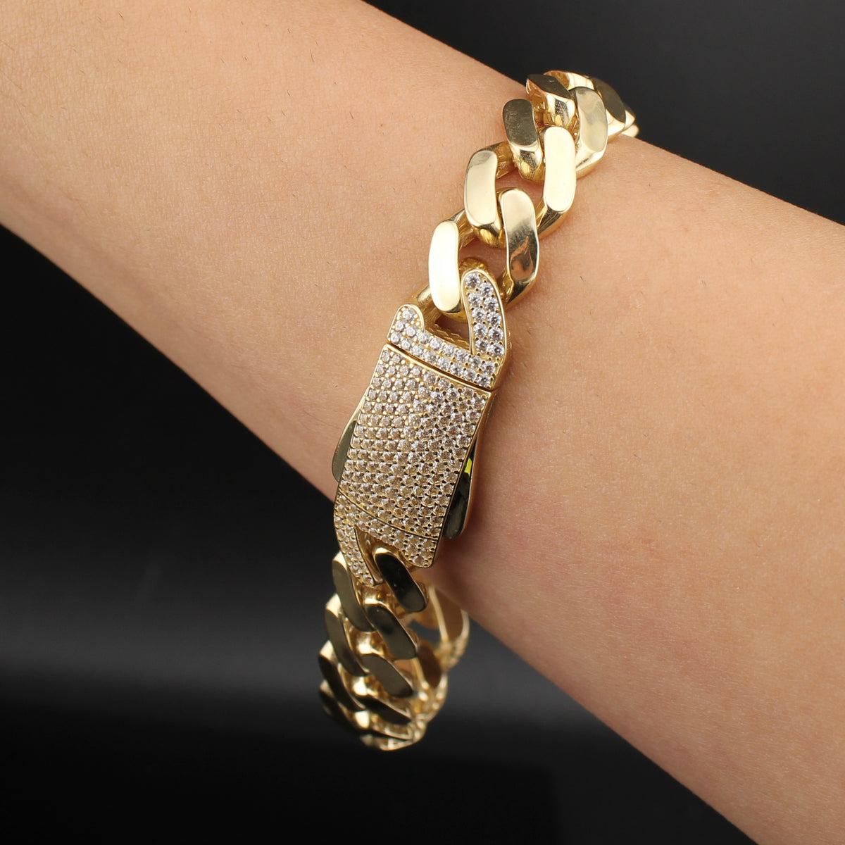 Real 14K Gold 10.5mm Royal Cuban Bracelet