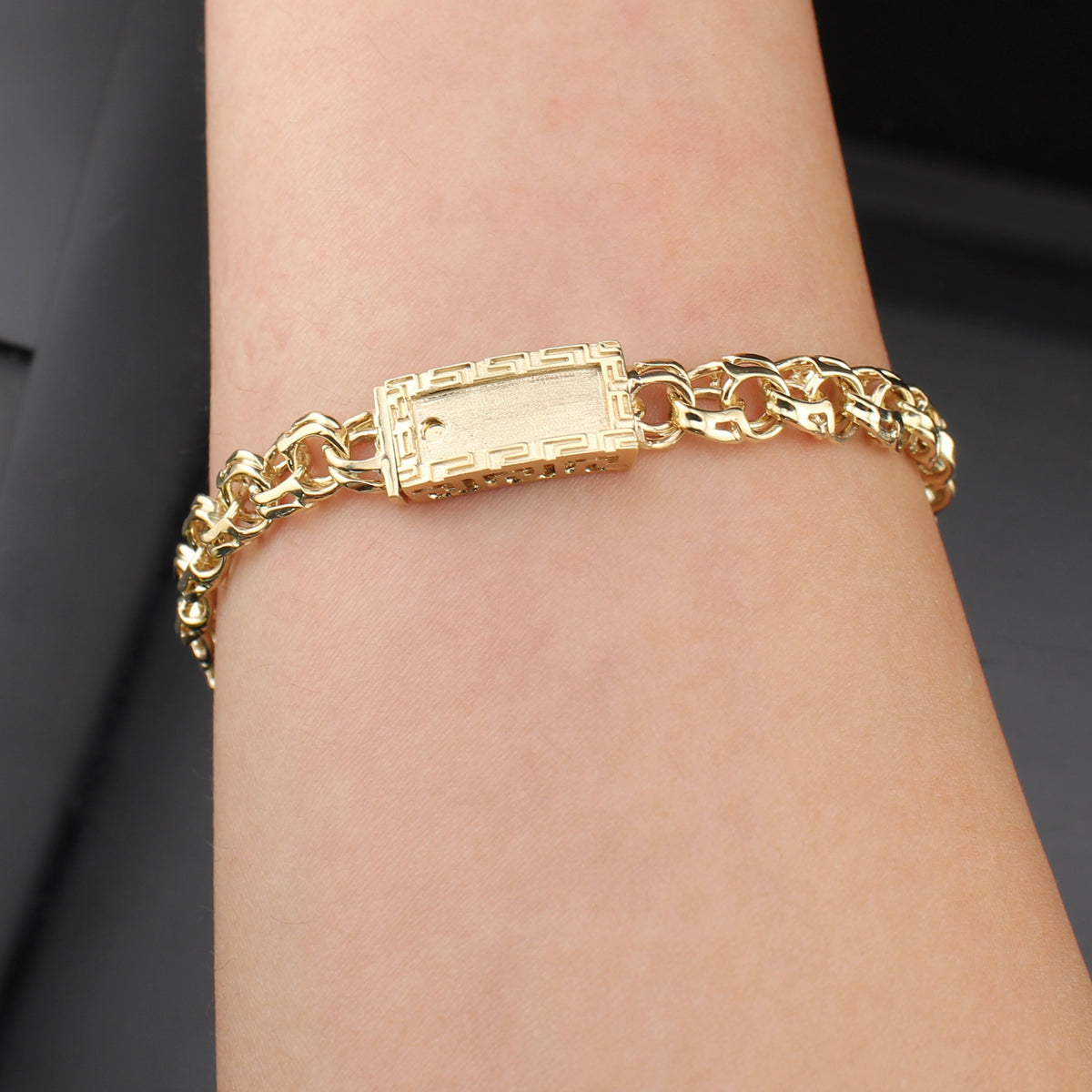 Real 14K Gold 7mm Chino Bracelet