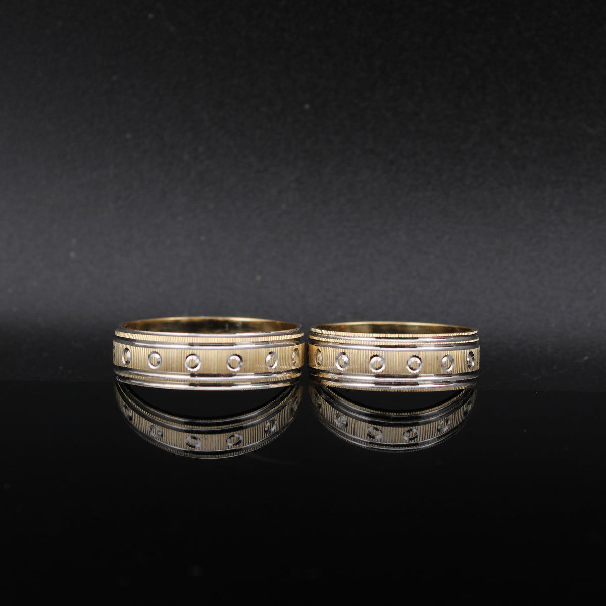 Real 14K Gold Couples Rings Set