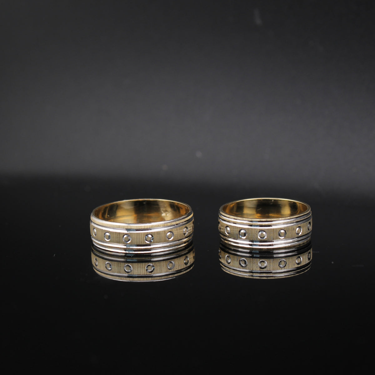 Real 14K Gold Couples Rings Set