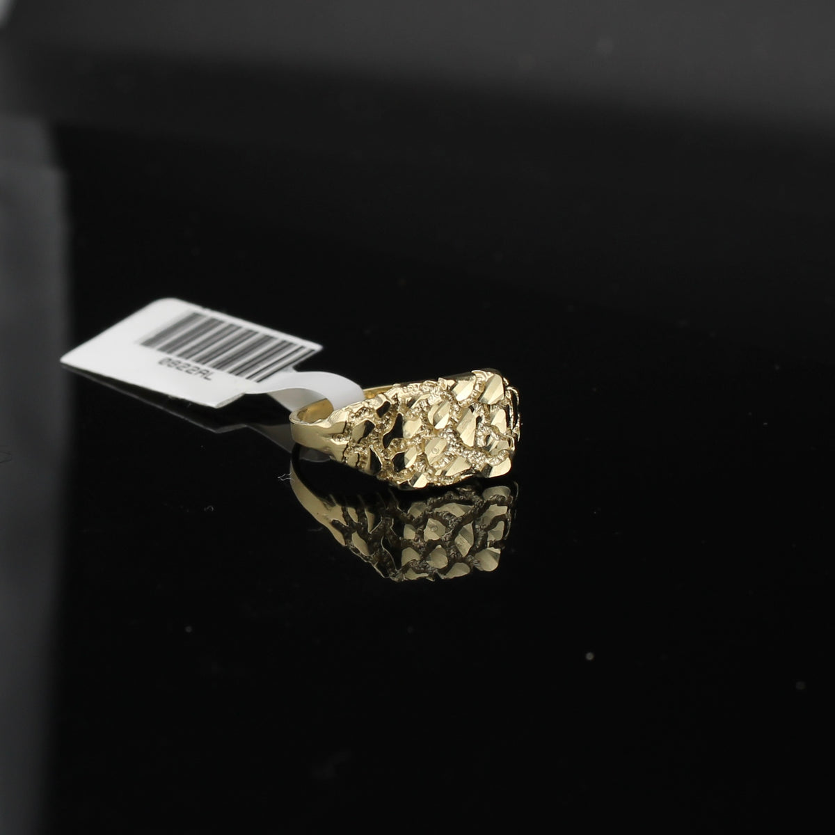 Anillo de oro de 10K real con pepita extrapequeña