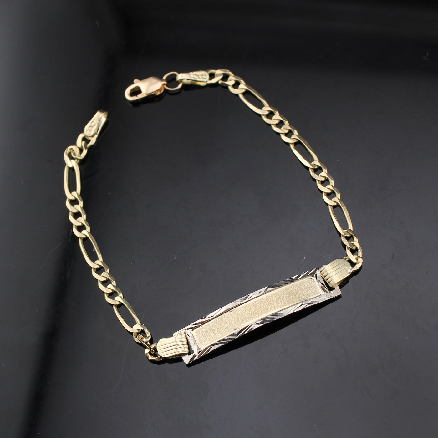 10k Gold Figaro ID Ladies/Baby Bracelet