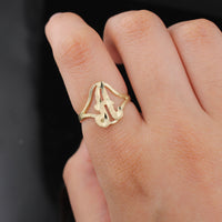 Anillo de Oro Real de 10K con Inicial A