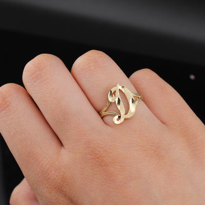 10K Real Gold Initial D Ring