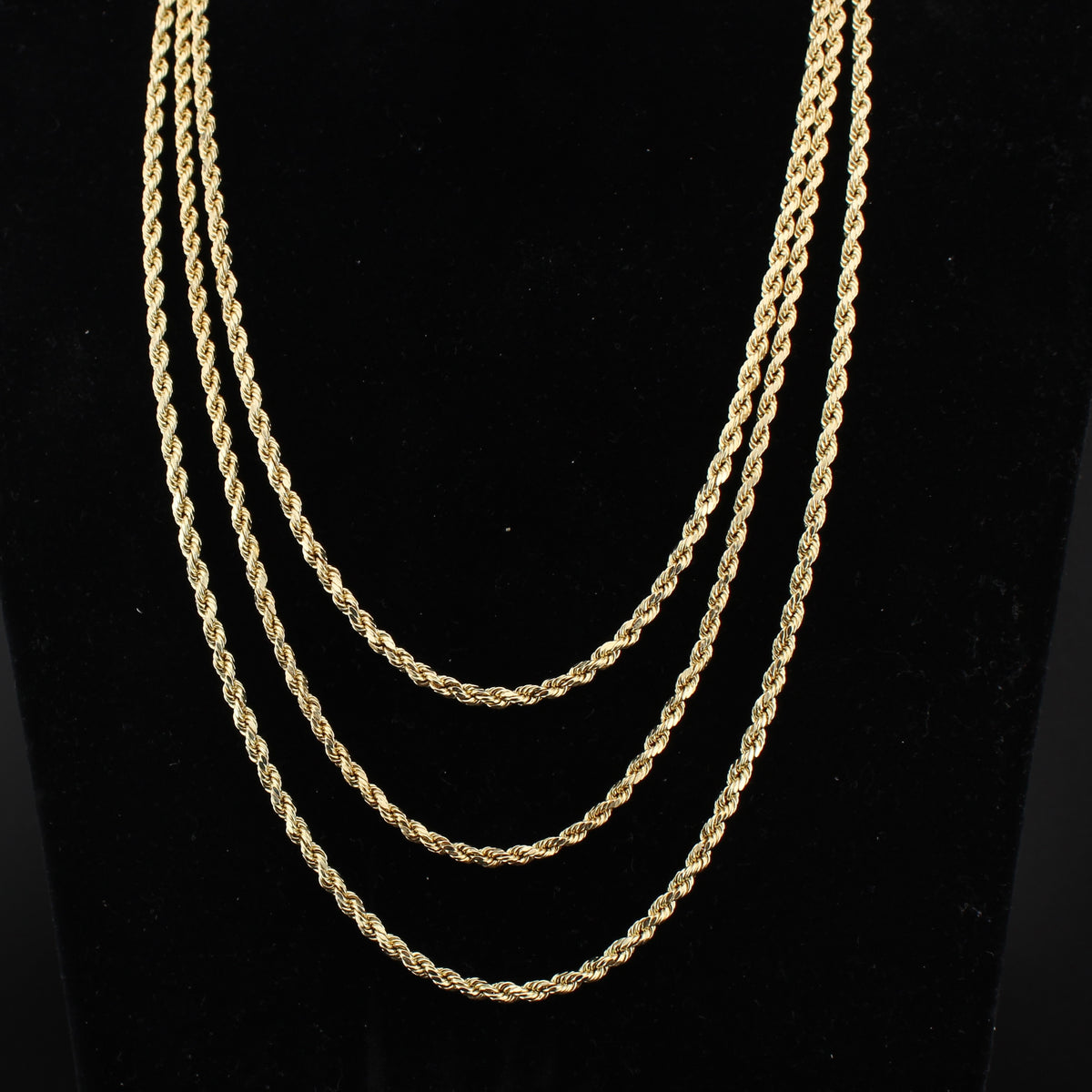 Real 14K Gold 3mm Rope Chain