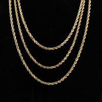 Real 14K Gold 3mm Rope Chain