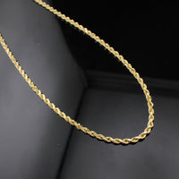 Real 14K Gold 3mm Rope Chain
