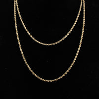 Real 14K Gold 2mm Rope Chain