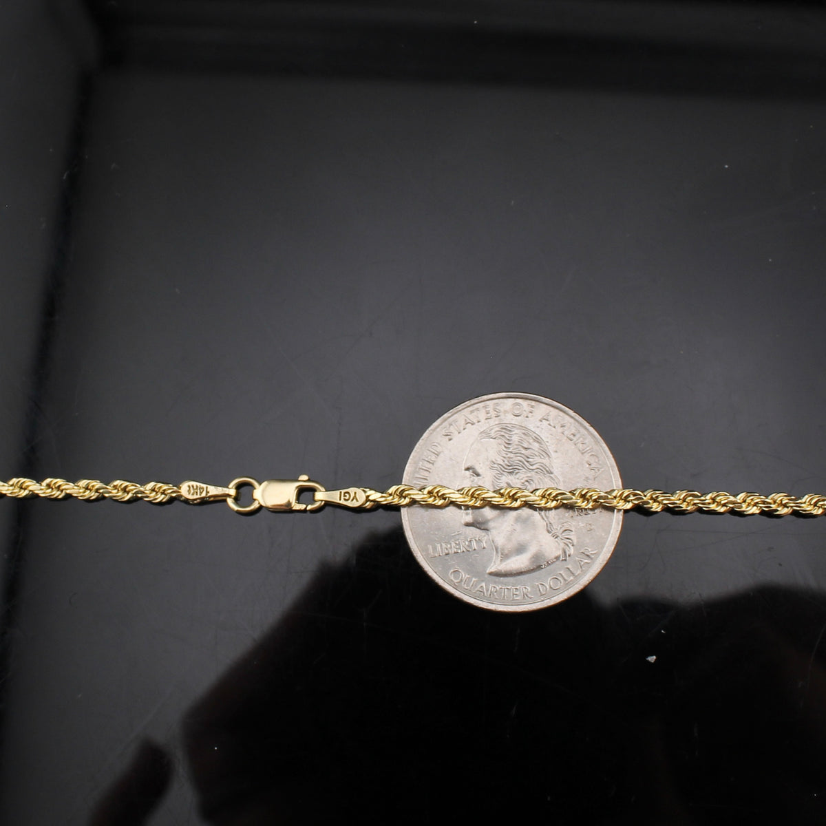 Real 14K Gold 2mm Rope Chain