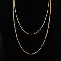 Real 14K Gold 1.5mm Rope Chain