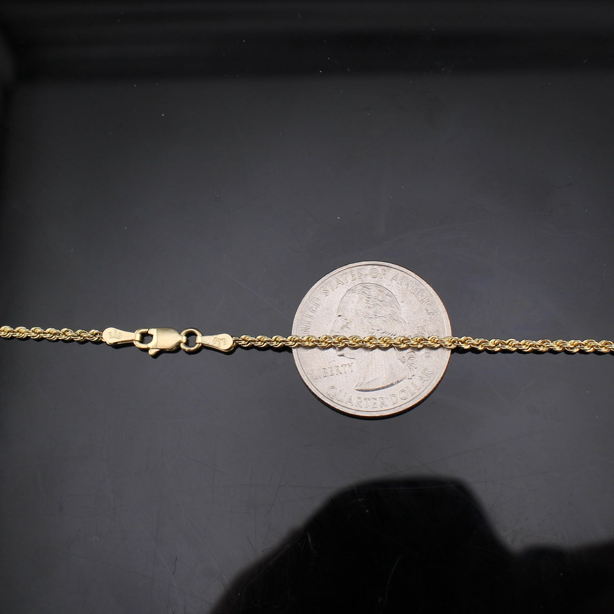 Real 14K Gold 1.5mm Rope Chain
