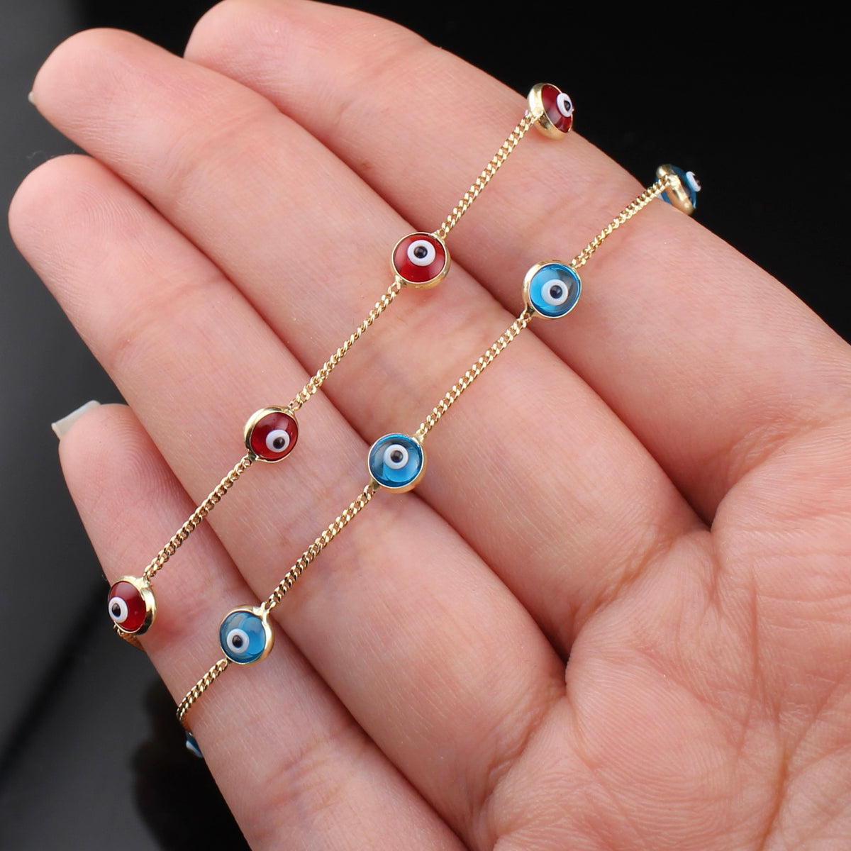 Pulsera de oro de 14 quilates con el Ojo Turco