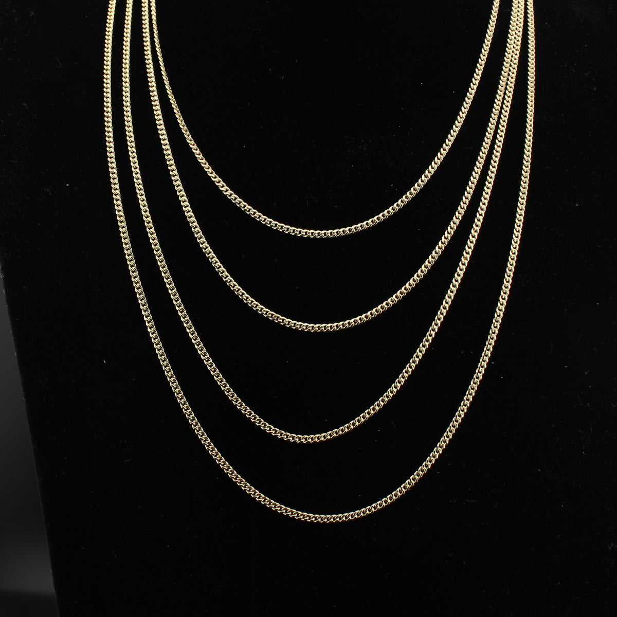 Cadena Cubana de Oro de 14K de 2 mm Real