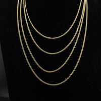 Cadena Cubana de Oro de 14K de 2 mm Real