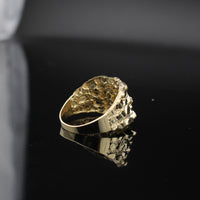 Anillo con letra J de pepita de oro de 10 quilates auténtico