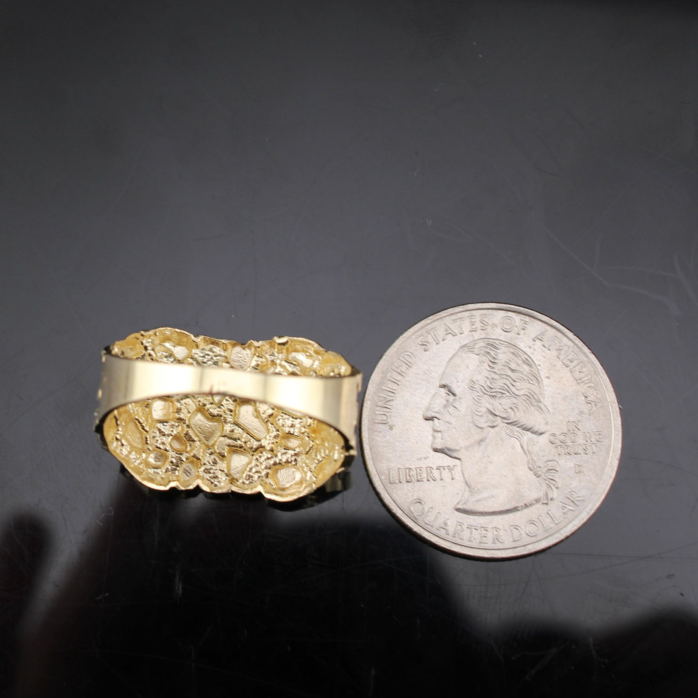 10K Gold Nugget Letter S Ring