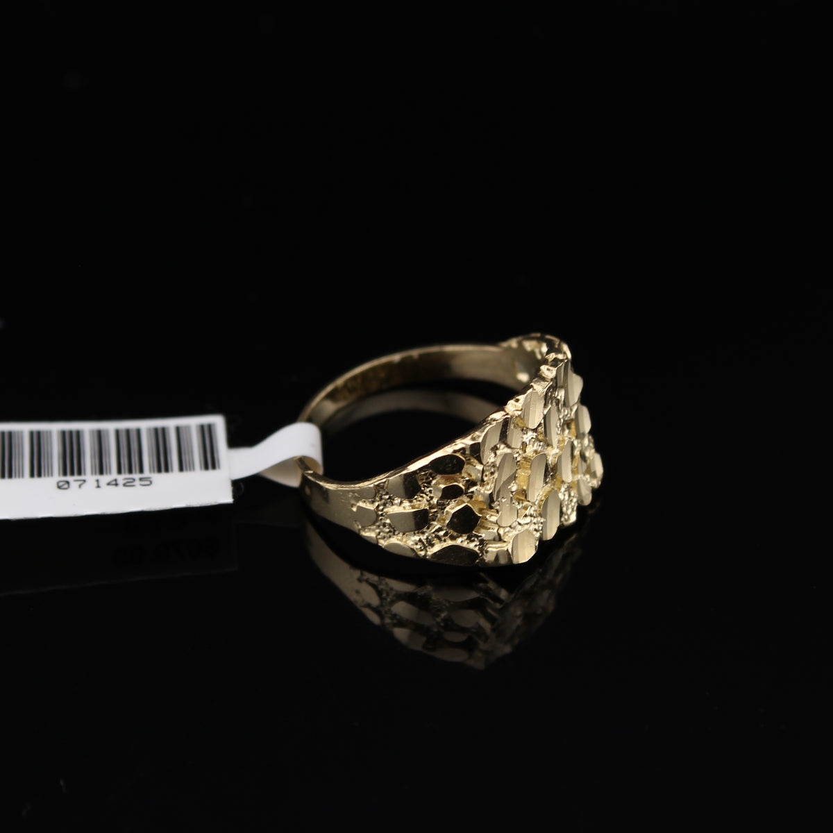 Anillo de pepita de oro de 10K real