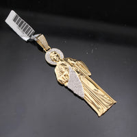Colgante de San Judas de oro de 10 quilates con diamantes auténticos