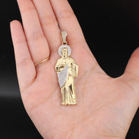 Colgante de San Judas de oro de 10 quilates con diamantes auténticos
