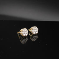 Real 10K Gold Diamond Stud Earrings