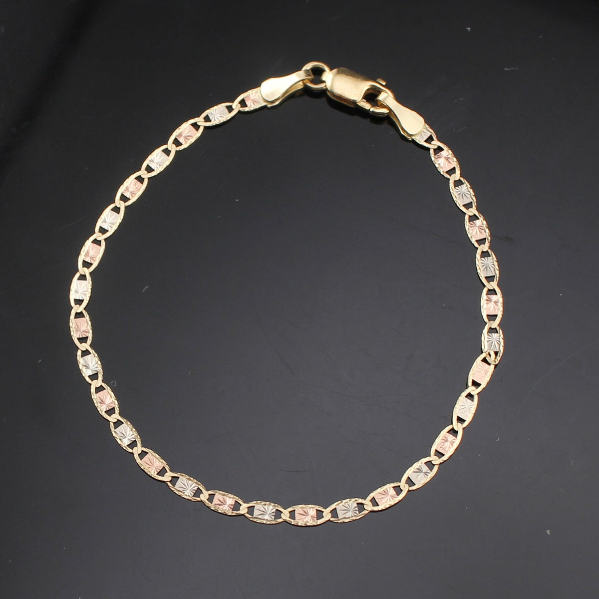 Pulsera Valentino de Oro Tricolor de 10K auténtico