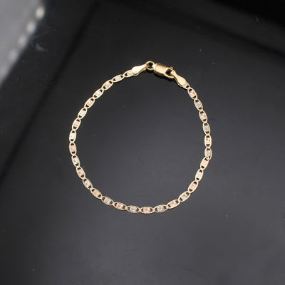 10K Valentino Bracelet TriColor