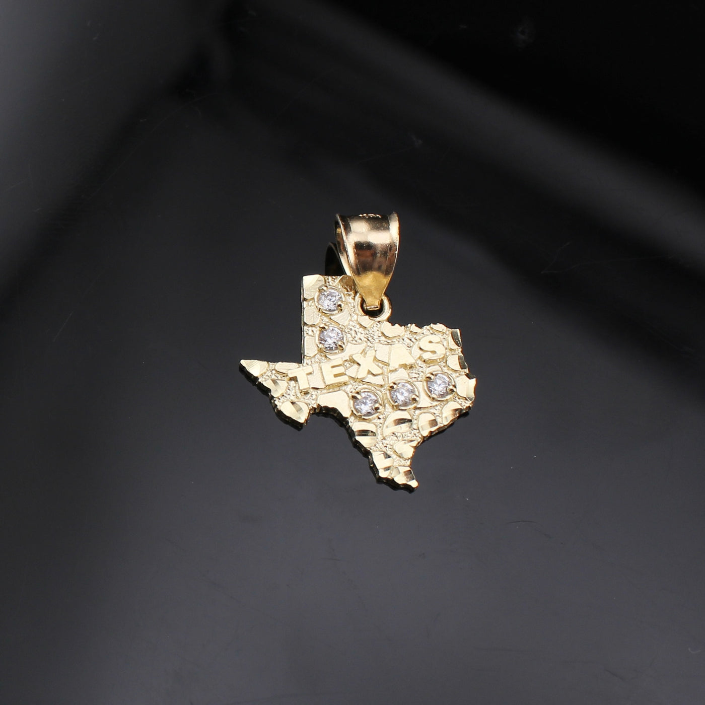 10K Real Gold Nugget Texas Necklace