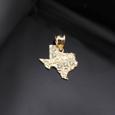 10K Real Gold Nugget Texas Necklace