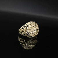Anillo de la Última Cena de oro de 10K real