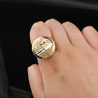 Anillo de la Última Cena de oro de 10K real