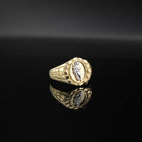 Anillo de oro de 10K auténtico, diseño pepita, San Judas