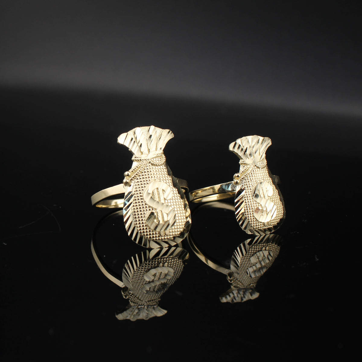 Anillo de Oro Real de 10K con Bolsa de Dinero